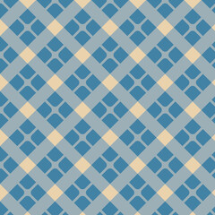Geometric blue and cream lattice pattern background, seamless texture for designs, wraps, cards, flyers, and more
