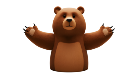 Cartoon Bear Arms Raised