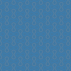 Seamless abstract pattern design with curved lines on blue background, textile texture, modern art, stylish wallpaper, fabric print, geometric shapes for cards, banners, flyers, and creative decor.