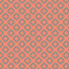 Decorative floral pattern in coral and teal, seamless repeating design, perfect for backgrounds, wallpapers, textiles, and home decor.