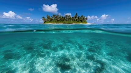 Fototapeta premium Tropical Island Paradise Above and Below the Surface
