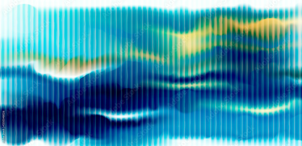Poster fractal glass gradient background with soft wave shapes and subtle textured overlay. blue, yellow co