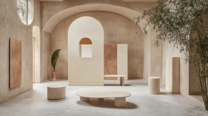 Minimalist Interior Design Studio, Neutral Tones, Light and Airy