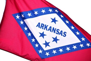 Arkansas flag. Arkansas State. Arkansas flag isolated on white background. Flag of Arkansas.