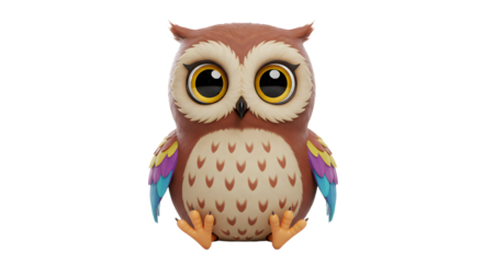 Owl with Purple Feathers