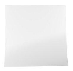 Blank white note paper with paper clip, 3D rendering isolated on transparent background
