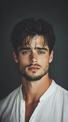 Obraz premium Handsome Man Studio Portrait for Dark Background.