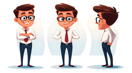 Fototapeta premium Professional Businessman Cartoon with Cool Expression Vector Icon