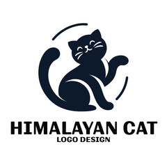 Himalayan Cat Vector Logo Design