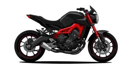Obraz premium Red and Black Sport Motorcycle Illustration with Detailed Design
