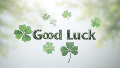 Good Luck Clovers Spring Background.