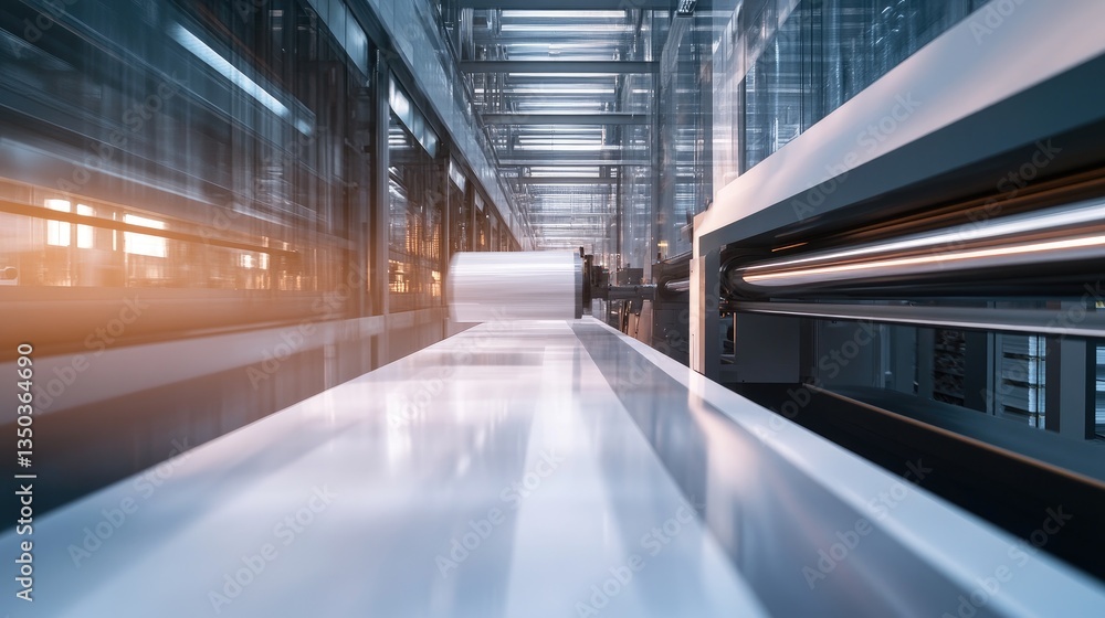 Aufkleber paper sheets moving through an automated printing press, ready for large-scale production.