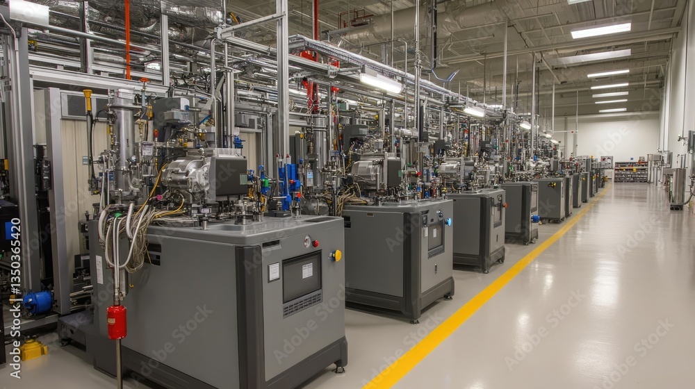Poster rubber injection molding machines creating precise components in an advanced processing plant.