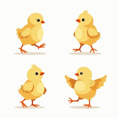 S&uuml;&szlig;e K&uuml;ken-Illustration: Vier verschiedene Posen

