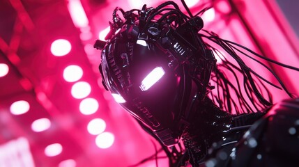 Cybernetic Enigma: A Glimmer of Artificial Intelligence in Neon Glow