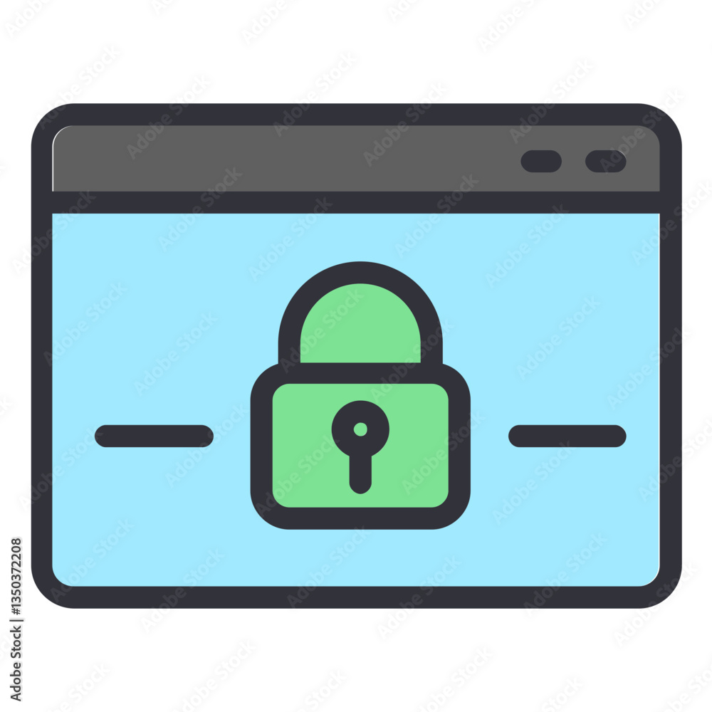 Aufkleber secure website icon symbolizing online safety and data protection. ideal for apps promoting cybersec