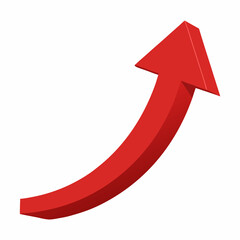 red arrow on white background