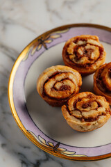 mini cinnamon buns on plate