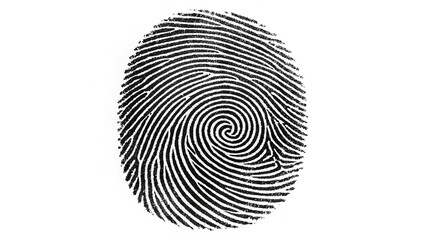 Fingerprint black isolated on white background