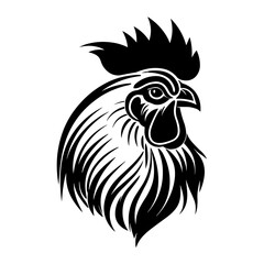 A simple and elegant silhouette of a hen, showcasing its distinctive body shape, comb, and beak. Perfect for farm-themed designs, poultry industry branding, rustic decorations, and minimalist animal