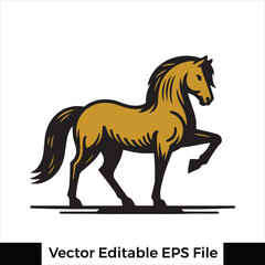 A horse  Standing with one leg raised