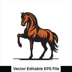 A horse  Standing with one leg raised