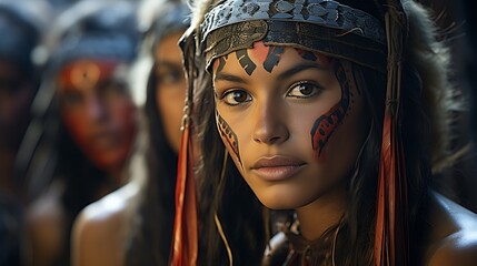 Amazonian Warrior Woman Portrait: Indigenous Beauty and Strength