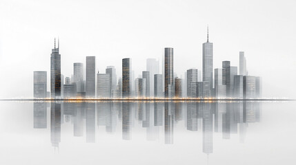 Naklejka premium digital representation of a smart city with abstract dots connected by gradient lines and wave-like designs, symbolizing the connection of big data and technological advancements in urban environments