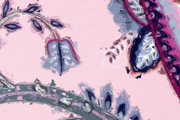 Various oil paintings, flowers, paisley roses, peonies, chrysanthemums, and marine creatures are beautiful