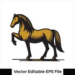 A horse  Standing with one leg raised