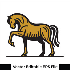 A horse  Standing with one leg raised