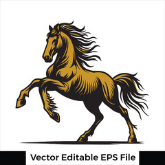 A horse  Standing with one leg raised