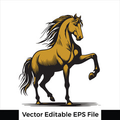 A horse  Standing with one leg raised