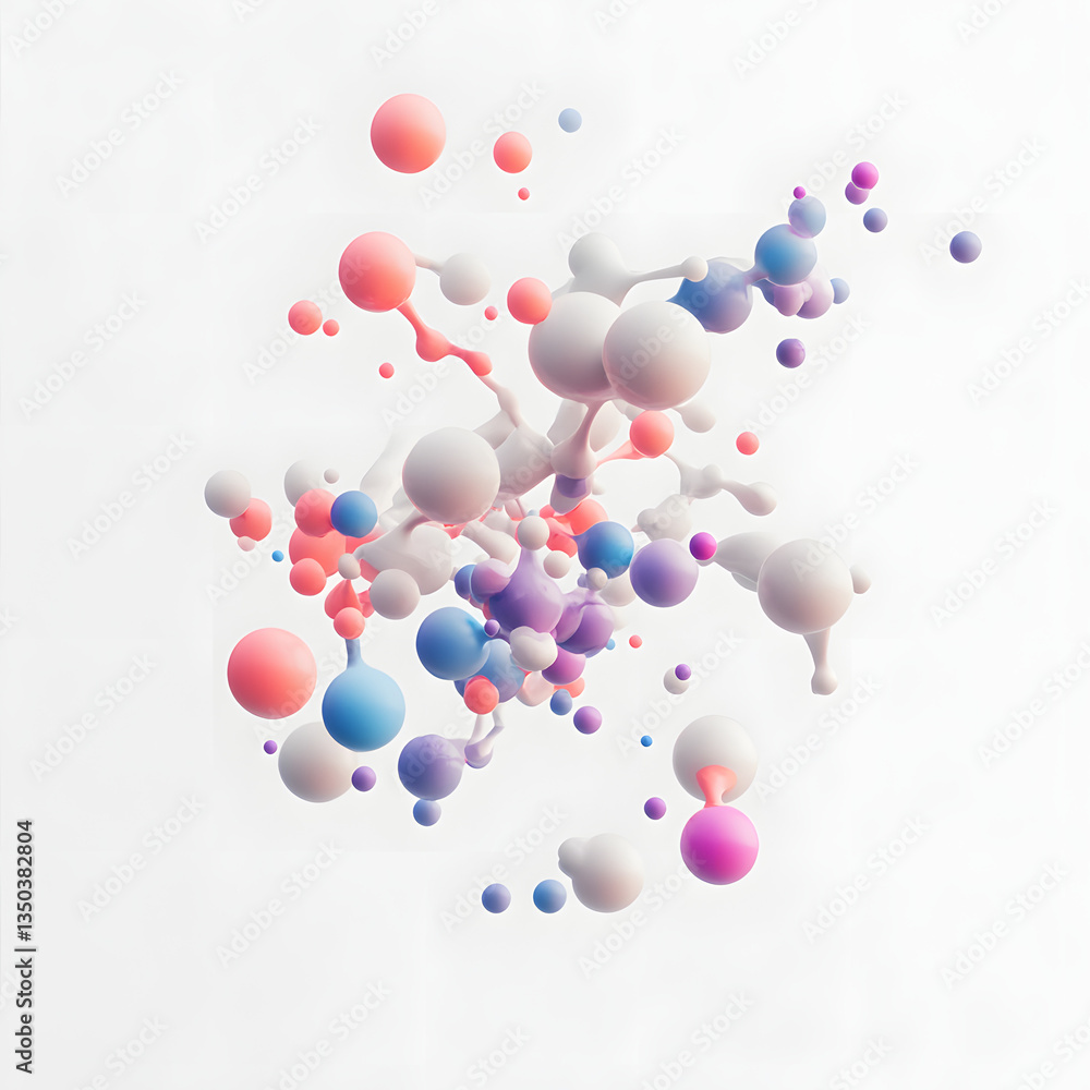 Poster abstract colorful spheres floating in a vibrant, dynamic composition. the spheres are arranged in a 