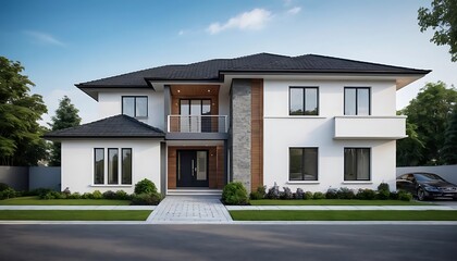 Fine Architectural Details of a Luxurious Home Exterior in Close Up