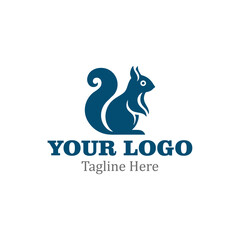 A sleek squirrel logo suitable for branding and marketing in eco-friendly businesses.