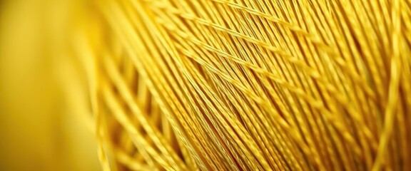 Obraz premium Close-up of a gold thread spool, showing intricate details and texture, shimmer, object