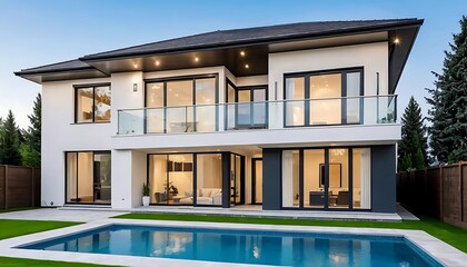Fototapeta premium Fine Architectural Details of a Luxurious Home Exterior in Close Up