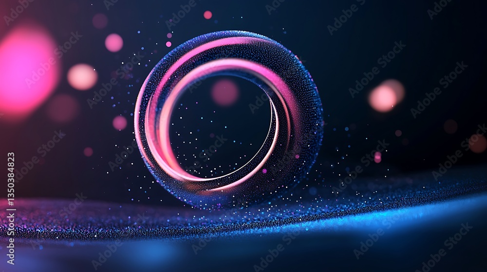 Poster abstract circular particle tunnel technology background