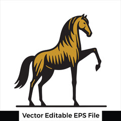 A horse  Standing with one leg raised