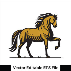 A horse  Standing with one leg raised