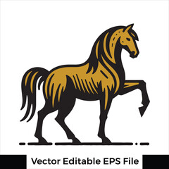 A horse  Standing with one leg raised