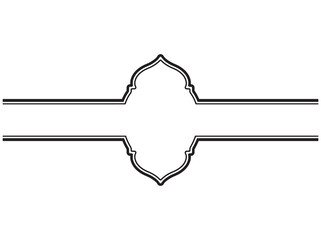 Eid Al Fitr Frame Line Art Illustration