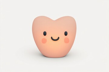 Heart-shaped night light with a friendly face.  Soft, warm light