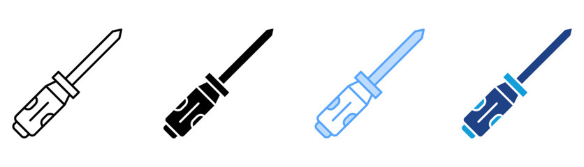 Screwdriver Icon Set Multiple Style Collection