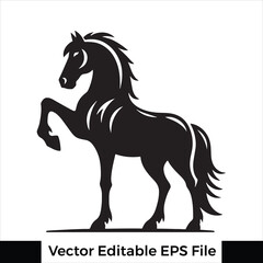 A horse  Standing with one leg raised