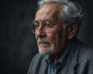 Obraz premium Thoughtful man with artistic lighting