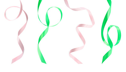 Beautiful color ribbons isolated on white, set