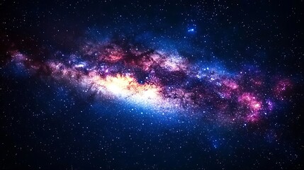 Fototapeta premium A vibrant galaxy filled with countless stars and colorful nebulas