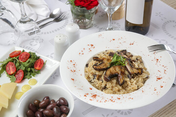 Creamy Parmesan Gourmet Mushroom Risotto. Perfect gluten free Italian meal option.